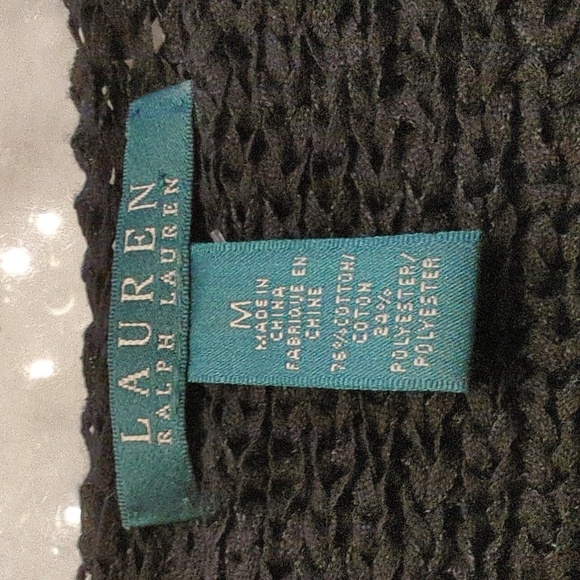 Lauren Ralph Lauren black woven boat neck sweater ladies medium - Picture 9 of 11